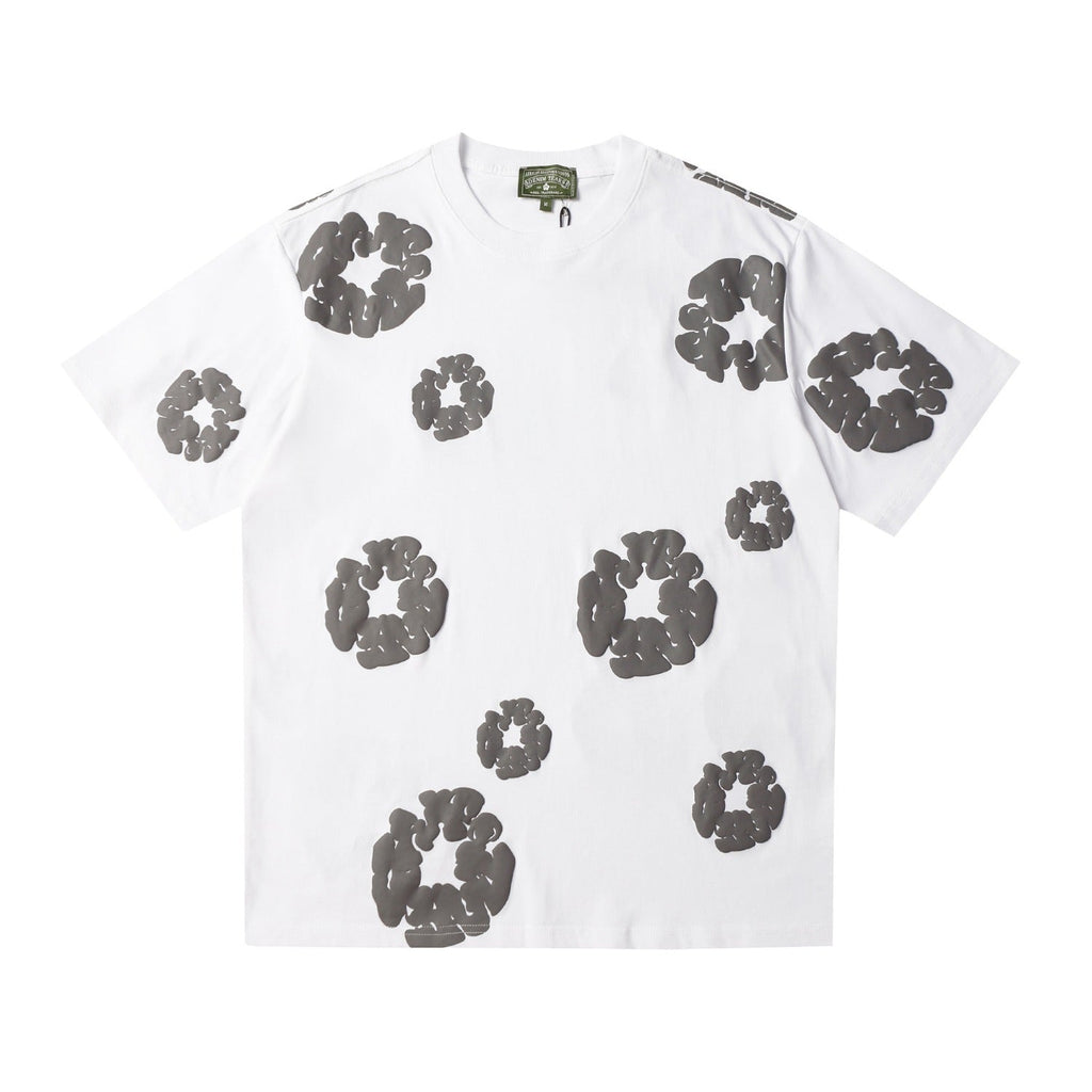 Denim Tears Outfit:T-shirt/Shorts (Separate Purchase Options) Puff Print Short Sleeve T-shirt Loose Couple Shorts Suit