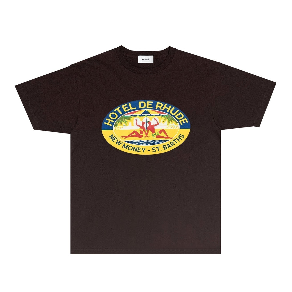 Rhude T-shirts Printed Trendy Pure Cotton