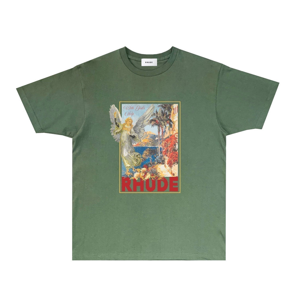 Rhude T-shirts Printed Trendy Pure Cotton