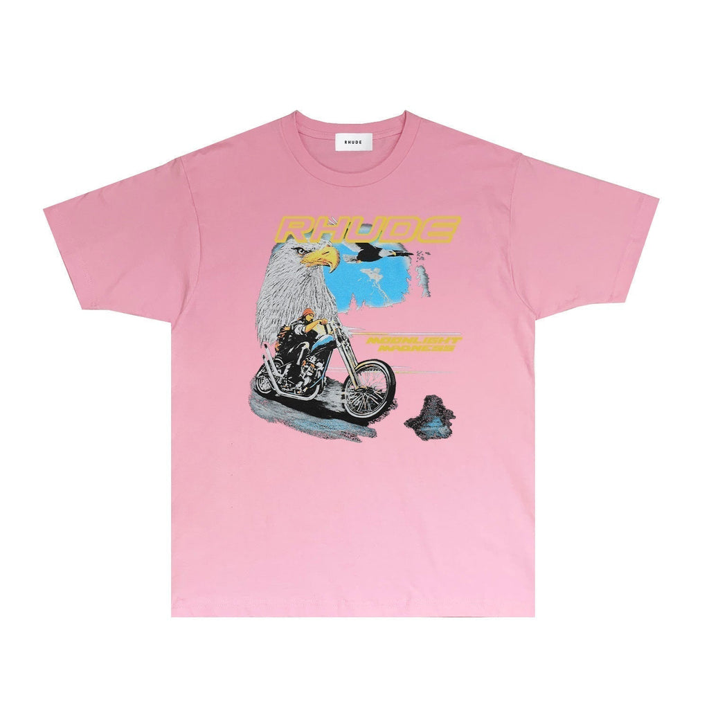 Rhude T-shirts Printed Trendy Pure Cotton