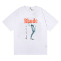 Rhude T-shirt Art Abstract Design Printed Short Sleeve T-shirt