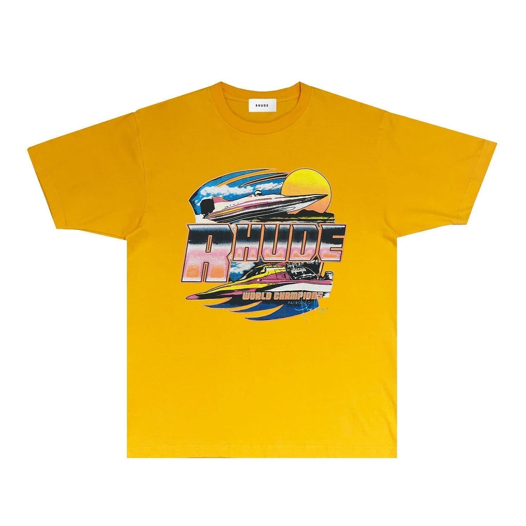 Rhude T-shirts Printed Trendy Pure Cotton